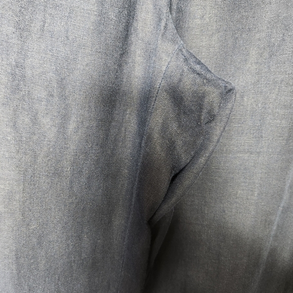 Ann Taylor Loft Marisa 100% Linen Navy Mid Rise Wide Leg Pants-Size 8 - Picture 4 of 9